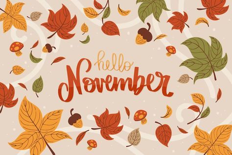 Free Vector | Flat hello november background for autumn November Wallpaper Backgrounds, Hello November Wallpaper, November Background, November Backgrounds, November Wallpaper, Hello November, Hd Wallpapers, Hd Wallpaper, Wallpaper Backgrounds