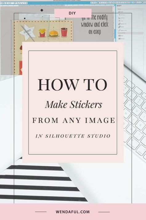 How to Make Stickers from Any Image in Silhouette Studio | Wendaful Planning Make Stickers With Silhouette, Silhouette Cameo Beginner, Registration Marks, Tech Projects, Inkscape Tutorials, Silhouette Cameo Crafts, Make Stickers, Silhouette Curio, Diy Tech