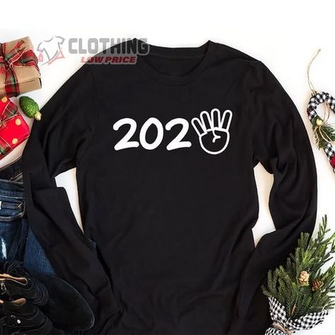 Happy New Year 2024 Long Sleeve T-Shirt, New Year 2024 Fingers Long Sleeve Shirt, 2024 New Ye... New Year Tshirt 2024, 2024 New Year Shirt Design, 2024 Tshirt Design, Happy New Year Shirt, Xmas Art, New Year Shirt, New Year Offers, Christmas Shirts For Kids, New Years Shirts