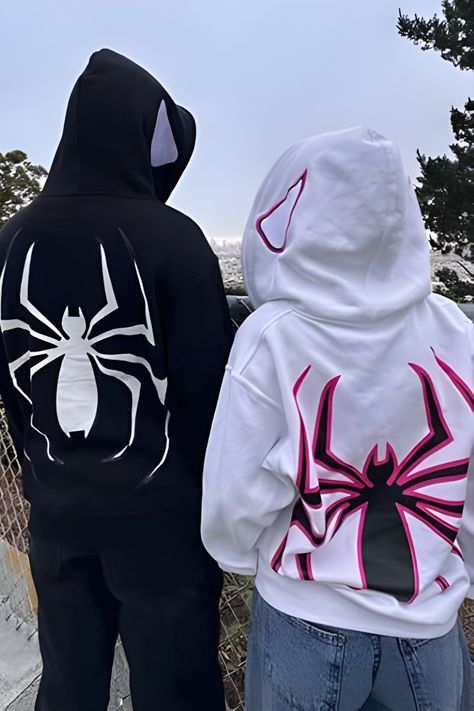 Hip Hop Zipper Long Sleeve Jacket Coats Harajuku Casual Loose Hooded Sweatshirt, has different sizes and colors. Goth Hoodie, Spider Design, Casual Halloween, Hoodie For Women, Plus Dresses, Long Sleeves Jacket, Zip Up Hoodie, Plus Size Casual, Casual Sweatshirt