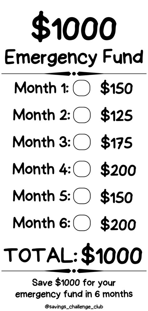 Saving In 2 Months, Monthly Savings Plan Challenges, Budget Savings Plan Biweekly, Once A Month Savings Plan, 6 Month Emergency Fund, Emergency Fund Savings Plan Monthly, How To Save 700 In A Month, 1000 In A Month Savings Plan, 1000 Savings Challenge Biweekly