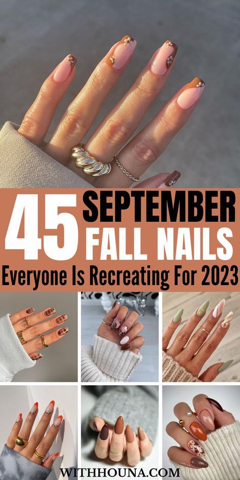 Fall has fallen and it's time to get your fall nails done. Thus, I can bet you're looking for the best fall nails of 2023 and cute nail colors to choose from. These fall nail designs will help you get your fall nails to the next level. We've got you everything from trendy fall nails 2023, trendy fall nail designs, fall nail ideas, cute fall nail ideas, fall nail inspo, september nails, fall nail designs 2023, fall nails designs autumn, short fall nail designs, september nails 2023, and more. Nail September 2023, Fall Acrylic Nail Designs 2023, Autumn Almond Nails Ideas, Trendy Nail Inspo 2023 Fall, Boho Fall Nails 2023, Autumn Nail Art 2023, 2023 Fall Gel Nails, Nail Art Autumn 2023, Nails For Autumn 2023