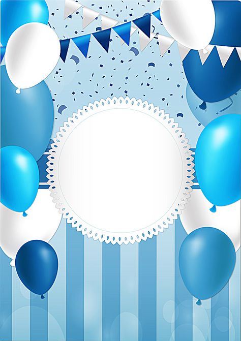 Blue Balloons Background, Birthday Background Wallpaper, Baby Birthday Invitation Card, Bos Baby, Balon Cu Aer Cald, Birthday Background Design, 37th Birthday, Happy Birthday Blue, Birthday Party Images