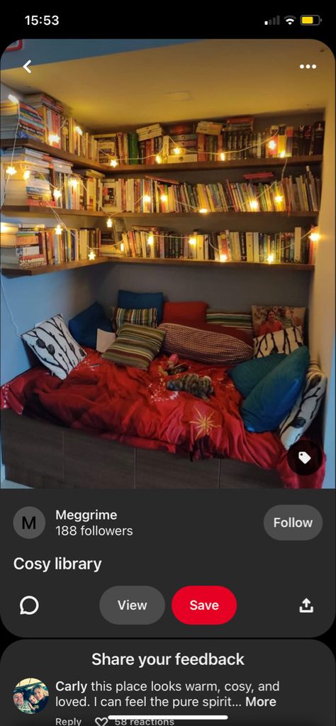 Bed In Bookshelf, Corner Bed Shelves, Shelves Over Corner Bed, Book Shelf Above Bed, Bookshelves Above Bed, Bedroom Ideas Bookshelves, Bookshelf Above Bed, Over Bed Shelf, Shelves Over Bed