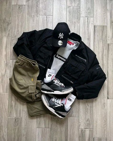 Outfit Grid Men Street Styles, Fall Fits Streetwear, Men Streetwear Outfits, Outfit Grid Men, Air Jordan Outfit, Summer Swag Outfits, Simple Streetwear, Ames Iowa, Fits Streetwear