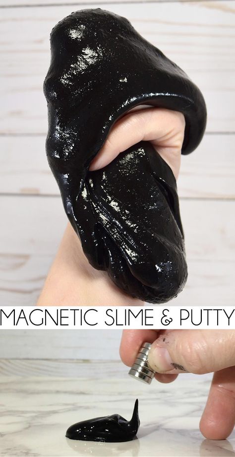 Take sensory play to a whole new level with magnetic slime and magnetic putty easily made at home! Venom Party Ideas Kids, Venom Themed Birthday Party, Venom Birthday Party Ideas, Venom Party, Magnetic Slime, Venom Birthday, Black Slime, Hobbies For Kids, Kid Friendly Crafts