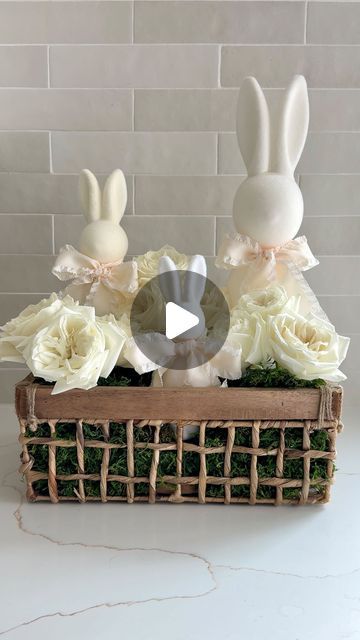 Stephanie Hanna on Instagram: "Do you like this Easter Bunny Floral Centerpiece with babies breath or roses the best? #easterflowers #centerpiece #homedecor #diyhomedecor #homestyling" Babies Breath, Floral Centerpiece, Easter Flowers, March 1, Floral Centerpieces, Easter Bunny, Diy Home Decor, Roses, Easter