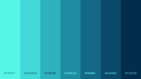 Flat Color Palette, Ui Color, Gradient Color Design, Website Color Palette, Color Design Inspiration, Hex Color Palette, Skin Color Palette, Teal Turquoise, Color Palette Design