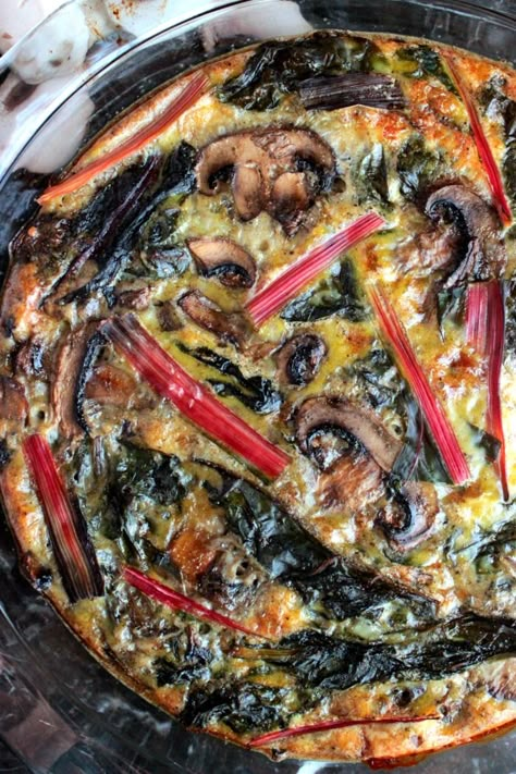 Rainbow Chard and Mushroom Quiche via @bigbearswife Chard Recipes Easy, Swiss Chard Recipes Easy, Mushroom Quiche, Swiss Chard Recipes, Chard Recipes, Rainbow Chard, Csa Recipes, Swiss Chard, Quiche Recipes