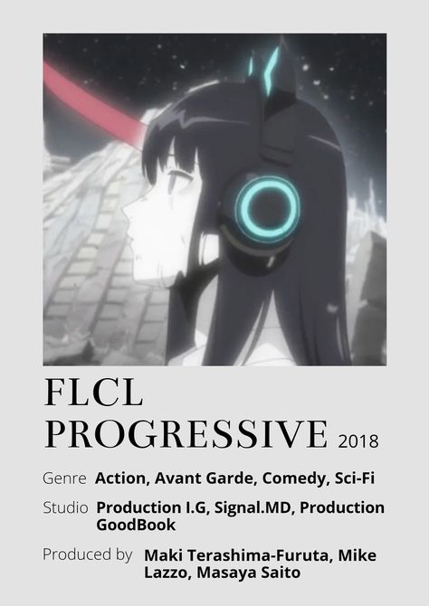 Flcl Progressive, Poster Information, Anime Minimalist Poster, Minimalist Poster, Sci Fi, Anime