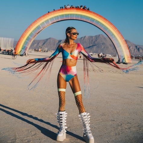 dollskill.com Burning Man Boots, Burning Girl, Boom Festival, Festival Inspo, Edc Outfits, Burning Man Fashion, Black Rock City, Gogo Dancer, Somewhere Over The Rainbow