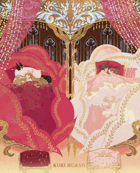 Andersen's Fairy Tales for Guomai ✨Part 2 on Behance Old Fairytale Illustration, Fairy Tales Illustration, Fairy Tales Art, Fairy Tale Illustrations, Romantic Illustration, Fairytale Characters, Behance Illustration, Gold Illustration, Andersen's Fairy Tales