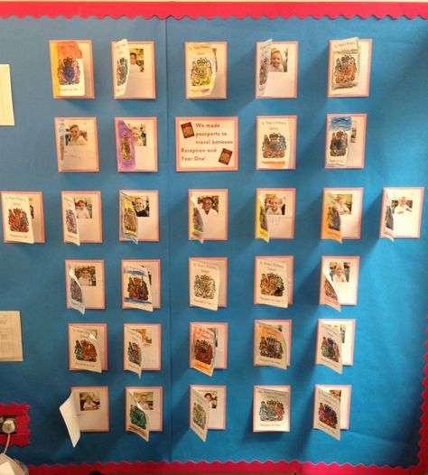 Passport Display - Transition from Reception to Year 1 http://www.tpet.co.uk/ Transition Day Activities Eyfs To Year 1, Transition Activities Eyfs To Year 1, Year 1 Transition Activities, Reception To Year 1 Transition, Learning Journey Display, Year 4 Classroom Displays Uk, Key Person Display Board Nursery Eyfs, Our Learning Journey Display Eyfs, Year 1 Classroom