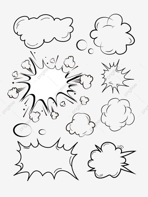 Comics Drawing Style, Explosion Drawing, Comic Speech Bubbles, Alfabet Font, خريطة ذهنية, Arte Doodle, Comic Tutorial, White Png, Graffiti Words