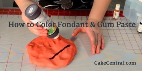 900_how-to-color-fondant-gum-paste-using How To Dye Fondant, How To Use Gum Paste, Gum Paste Vs Fondant, How To Keep Fondant From Cracking, How To Make Edible Paint For Fondant, Gumpaste Recipe, How To Color Fondant, Pillow Cakes, How To Make Orange