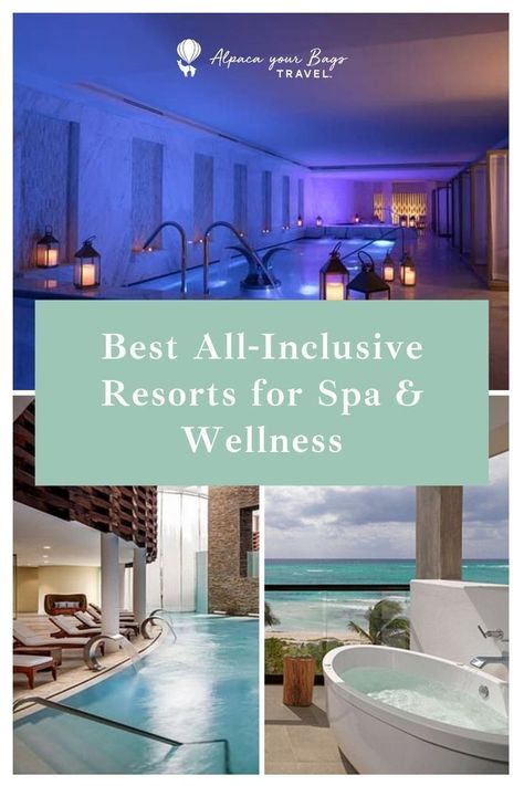 Looking for a relaxing getaway vacation resort for the weekend? Here are some of the best all-inclusive resorts for spa and wellness travel. From serene spas to group yoga, these all-inclusive spa and wellness resorts got you covered! Alpaca Your Bags Travel is an award-winning travel agency that specializes in Caribbean and Mexico destination weddings, honeymoons, group trips, and incentive trips. Top All Inclusive Resorts, Resorts Usa, Luxury Spa Resort, Spa Getaways, Spa Trip, Spa And Wellness, Group Yoga, Best All Inclusive Resorts, Caribbean Resort