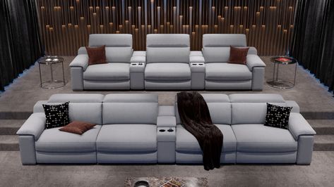 Theater Couches, Home Theater Rooms, Theatre Room, Theater Room, Home Addition, Theater Seating, Media Room, Beautiful Interiors, Interior Design Kitchen