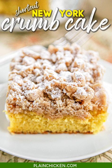 Best Crumb Cake Recipe, New York Crumb Cake Recipe, New York Crumb Cake, Cake Mix Coffee Cake, Crumb Coffee Cakes, Coffee Cake Recipes Easy, Crumb Cake Recipe, Cake Mix Desserts, Streusel Coffee Cake