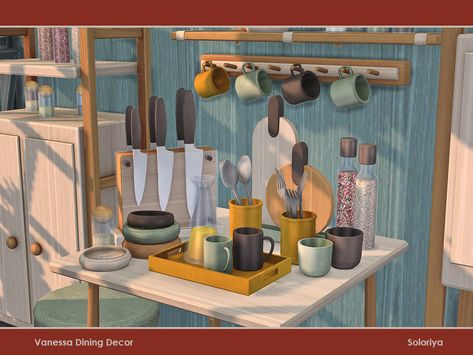 Sims 4 Kitchen Clutter Maxis Match, Sims 4 Cluter Cc, Kitchen Decor Sims 4 Cc, Sims 4 Cc Furniture Functional Kitchen, Sims 4 Cc Kitchen Decor, Sims 4 Kitchen Clutter, Sims 4 Dining Room Cc, Decor Sims 4 Cc, Sims 4 Clutter Cc