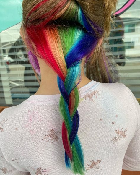 Peek A Boo Hair, Rainbow Hair, Peek A Boo, Beauty Salon, Hair Extensions, Hair Wrap, Hair Color, Make Up, Rainbow