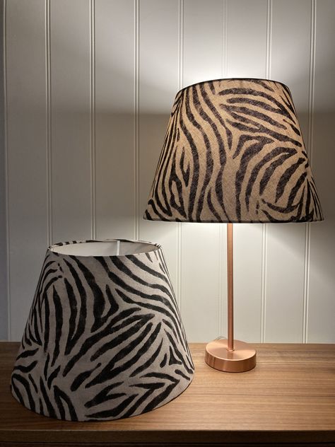 Zebra Lamp, Linen Lamp, Linen Lamp Shades, Feature Light, Printed Linen, Lamp Shades, Zebras, Animal Theme, Lampshades