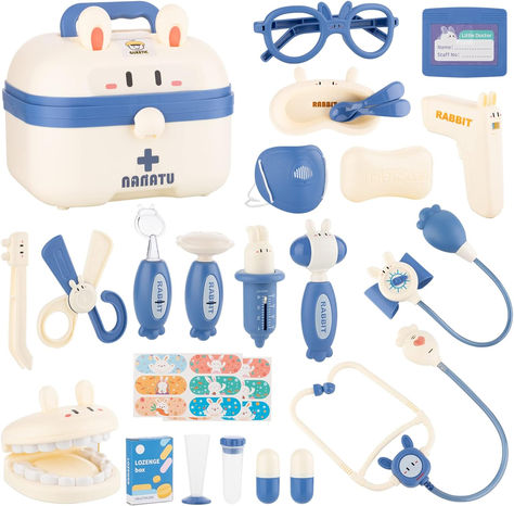 Doctor Kit for Kids - Pretend Play Educational Doctor Toys, Medical Kit with Stethoscope, Doctor Playset for Dentist#pretend play #toys Kids Doctor Kit, Doctor Toys, Doctor Role Play, Hospital Games, Doctor Play Set, Nurse Kit, Dentist Doctor, Kids Pretend Play, Doctor Costume