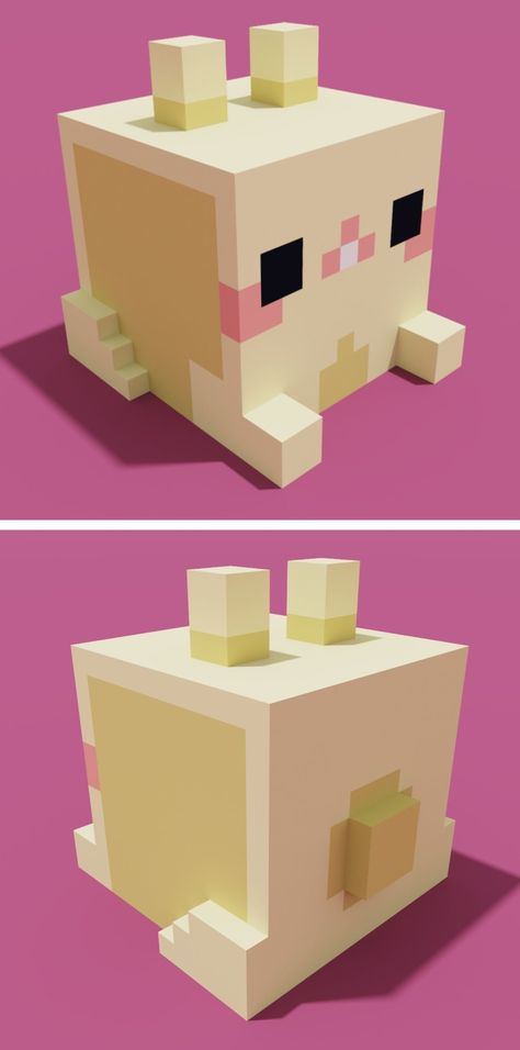 Kawaii Mc Builds, Minecraft Cute Statues, Bunny Minecraft Build, Minecraft Pig Build, Minecraft Bunny Statue, Easter Minecraft Builds, Bunny House Minecraft, Hello Kitty Minecraft Builds, Sanrio Minecraft Builds