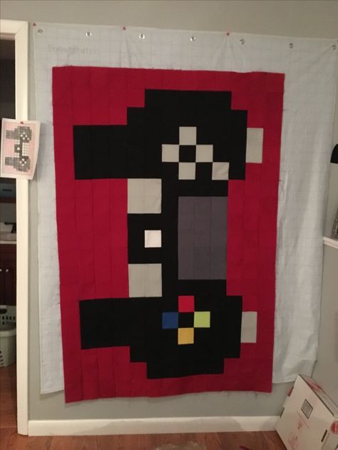 Video Game Quilt Pattern, Gamer Quilt Patterns, Gamer Quilt, Video Game Quilt, Nerd Crafts, Quilting Videos, Flower Quilt, Boy Quilts, Custom Quilts