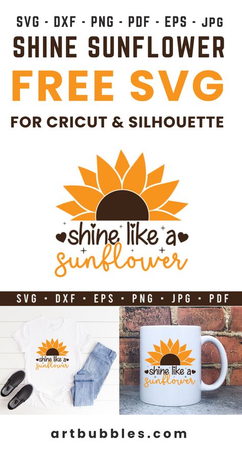 This Sunflower SVG File is a freebie for crafters to make for the sunflower season using Cricut, silhouette, etc. A zip file contains SVG, DXF, PNG, EPS, JPG & PDF formats. Download this Free Sunflower SVG for your DIY projects. Perfect for printing on a variety of items like t-shirts, mugs, signs, or anything else you can imagine! #sunflower #svg #sunflowerfreesvg #sunflowerfile #cricut #craft #silhouette #sunflowertshirtsvg #sunflowermugsvg #sunflowerfreesign #freesvgsunflowerdesign Sunflower Svg Free Files, Free Sunflower Svg, Art Bubbles, Cricut Flowers, Cricut Blades, Sunflower Season, Flower Svg Files, Cricut Svg Files Free, Abstract Coloring Pages