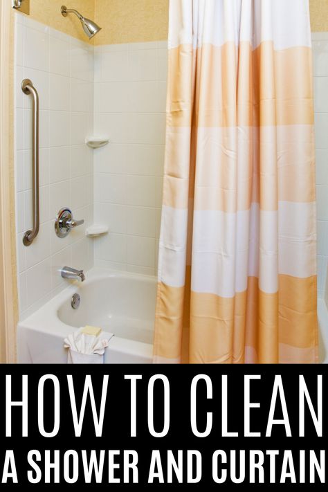 Learn how to clean your shower curtain and liner easily, whether by hand or in the washing machine. Keep them fresh and mold-free! Clean Shower Curtain Liner, Shower Curtain And Liner, Wash Shower Curtain, Cloth Shower Curtain, Hard Water Stain Remover, Plastic Curtains, Plastic Shower Curtain, Green Interior Design, Cleaning Curtains