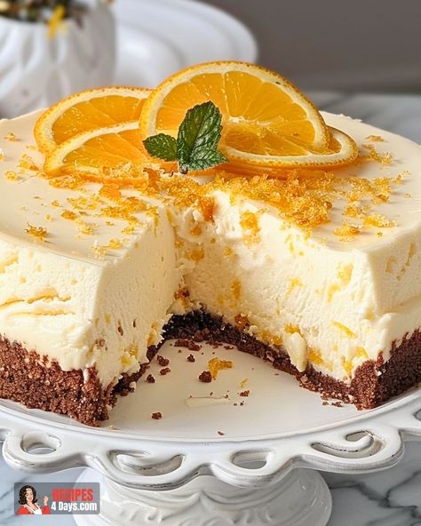 Orange Blossom Cheesecake Citrus Cheesecake Recipes, Carrot Cheesecake Recipe, Orange Fruit Cake, Old Fashioned Macaroni Salad, Orange Creamsicle Cheesecake Recipe, Rice Krispie Cookies, Fruity Cheesecake, Citrus Cheesecake, Orange Desserts