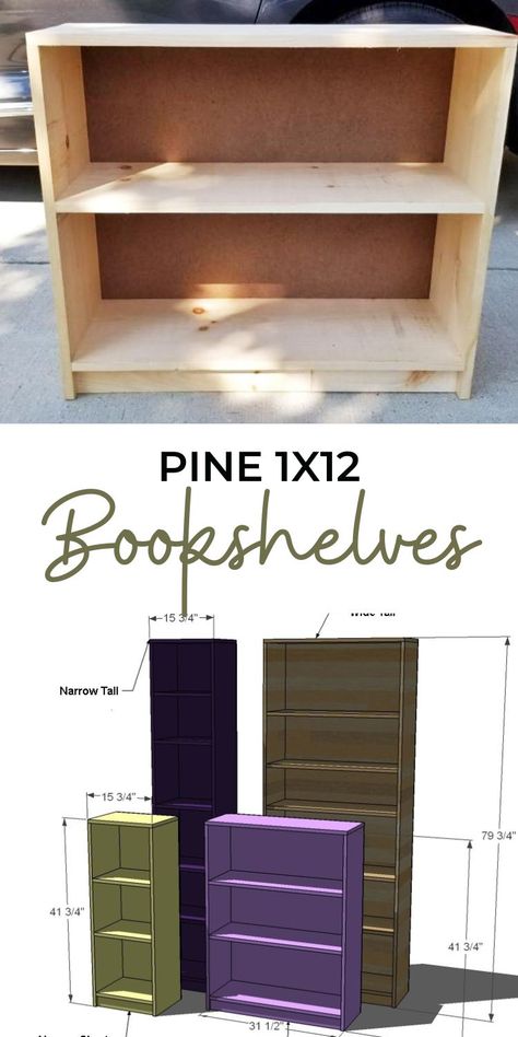 Wood Bookcase Diy, Small Bookshelf Plans, Simple Bookcase Diy, Anna White Bookshelf Plans, Simple Wooden Bookshelf, Diy Wall Of Bookshelves, Diy Simple Bookshelf, Simple Book Shelf Diy, Easy Diy Bookcase