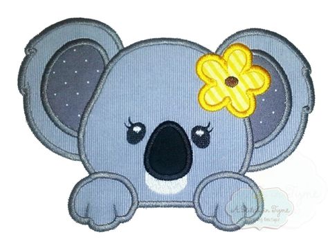 Koala Applique, Koala Embroidery, Animal Adventures, Face Applique, Appliqué Patterns, Embroidery Mini, Baby Applique, Towel Animals, Baby Koala