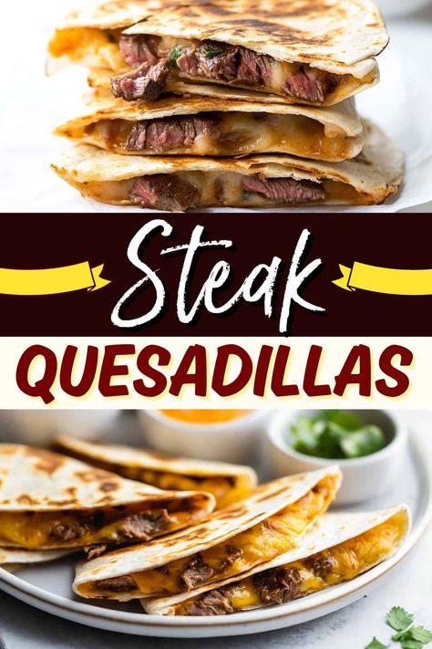 These steak quesadillas are savory, satisfying, and so easy to make at home! Load them up with cheese and your favorite toppings for a true feast. Authentic Mexican Quesadillas, Stove Top Quesadilla, How To Make Cheese Quesadillas Easy, How To Make Steak Tacos, Best Weekday Dinners, Blackstone Steak Quesadilla Recipes, Easy Steak Quesadillas, Steak Quesadilla Marinade, Quasadias Easy Recipes Beef