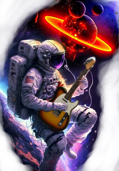 Astronaut Guitar, Womens Soccer Cleats, Japanese Back Tattoo, Astronaut Tattoo, Amazing Wallpapers, Mermaid Artwork, Astronaut Wallpaper, Space Artwork, Neon Aesthetic