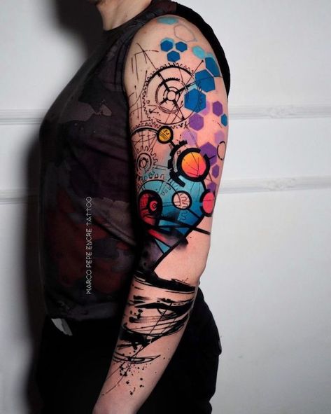 Black Watercolor Tattoo, Watercolour Tattoo Men, Watercolor Tattoo Sleeve, Butterfly Tattoos On Arm, Dna Tattoo, Watercolor Rose Tattoos, Abstract Tattoo Designs, Biomechanical Tattoo, Tatuaje A Color