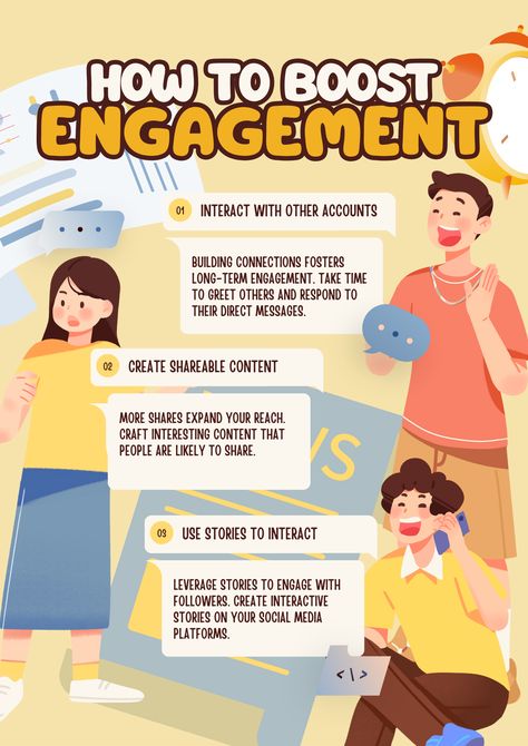 Engagement Tips, Infographic Poster, Interactive Stories, Cartoon Posters, Poster Templates, Poster Template, Social Media Platforms, The Fosters, Social Media