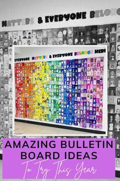 The best bulletin boards for teachers and the classroom including tons of ideas for back to school, preschool, elementary school, middle school and even high school. Bulletin Board Ideas To Leave Up All Year, Whole School Bulletin Board Ideas, Interactive Classroom Displays, Bulletin Board Ideas For Teachers High School, Bulletin Board Ideas For School Hallways, Appreciation Bulletin Board Ideas, Interactive Bulletin Boards Elementary, Best Bulletin Board Ideas, High School Ideas