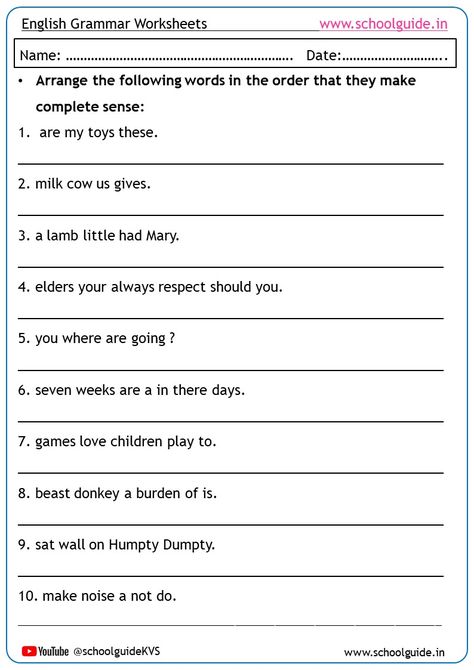 Free Printable Jumbled Sentences Worksheets | Printable English Grammar Worksheets | Printable Worksheets pdfs etc. English Class 3 Worksheet, Worksheet For Class 2 English Grammar, English Grammar Worksheets For Class 2, 2nd Grade Grammar Worksheets Free, Jumbled Sentences Worksheet For Class 3, Sentence Worksheet For Grade 3, Sentence Worksheet For Class 2, Sentence And Non Sentence Worksheet, Easy Grammar Worksheets