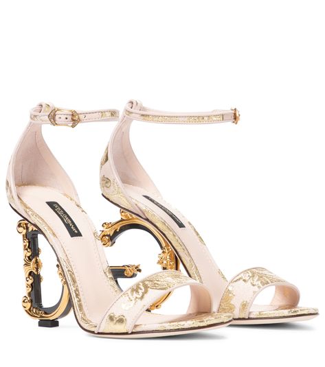 Dolce And Gabbana Heels, Denim Heels, Quirky Fashion, Gold Sandals, Shoes High, Dolce E Gabbana, Pink Heels, Dolce & Gabbana, Strap Heels