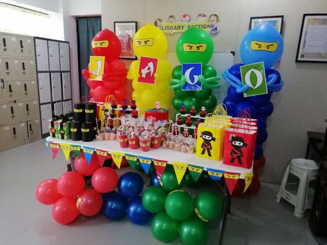 Ninjago themed birthday Ninjago Party Decorations, Ninjago Party Ideas, Lego Ninjago Birthday, Ninjago Birthday Party, Ninjago Birthday, Ninjago Party, Ninja Birthday, Ninja Party, Lego Birthday