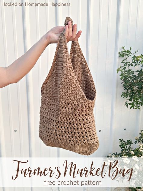 Crochet Farmers Market, Market Bag Crochet Pattern, Market Bag Crochet, Crochet Hobo Bag, Freebies Pattern, Crochet Market, Bag Crochet Pattern, Farmers Market Bag, Basic Crochet