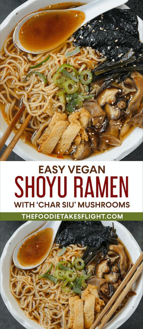 Shoyu Broth Recipe, Shoyu Ramen Recipe Easy, Vegan Ramen Sauce, Vegan Ramen Broth Recipe, Vegan Ramen Broth, Shoyu Ramen Recipe, Ramen Soup Base, Ramen With Tofu, Vegan Ramen Noodle Recipes Soup