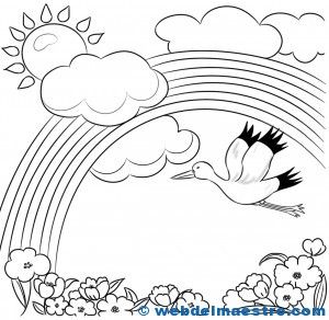 paisajes para pintar- Preschool Coloring Pages, Spring Coloring Pages, Bird Coloring Pages, Flower Coloring Pages, Art Drawings For Kids, Animal Coloring Pages, Diy Easter Decorations, Coloring Book Pages, Colouring Pages