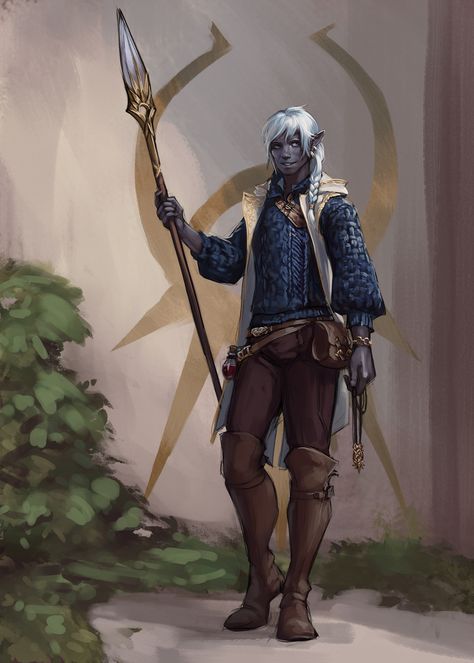 Light Domain Cleric, Light Cleric, Drow Male, Epic Characters, Fantasy Races, Dungeons And Dragons Characters, Dark Elf, Fantasy Warrior, Fantasy Rpg