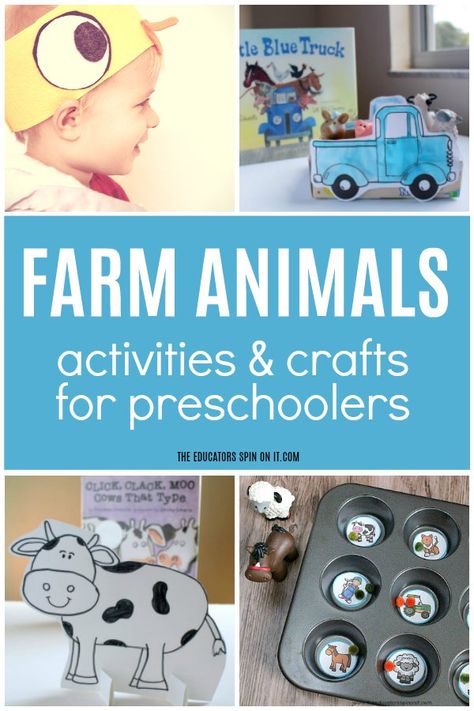 Farm Animals Activities and Crafts for Preschoolers and Toddlers. A week of farm themed ideas for your preschooler. Preschool Farm Activities, Tot School Themes, Goodnight Gorilla, Pet Study, Farm Activities Preschool, Farm Week, Preschool Farm, Farm Animals Preschool, Farm Lessons