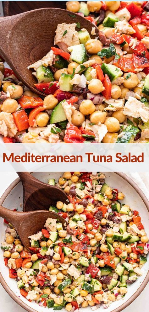 Low Sodium Tuna Salad, Mediterranean Diet Tuna Salad, Tuscan Tuna Salad, Runner Recipes, Tuna Salad Recipe Easy, Recipe Runner, Tuna Dishes, I Lost 100 Pounds, Mediterranean Tuna