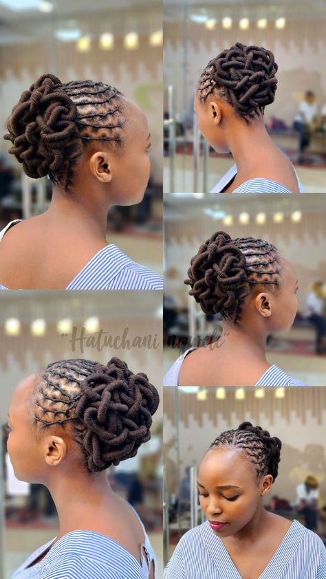 Beautiful 😍 Wool Dreads Hairstyles, Thread Hairstyles African Hair Natural, African Threading Hairstyles, Thread Hairstyles, Threading Hairstyles, Dreads Locks, African Threading, Natural Hair Wedding, Hair Threading