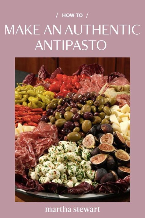 Serve up this traditional Italian antipasto of cured meats, fresh cheeses, and herbs that will satisfy guests until the next course is ready. #marthastewart #recipes #recipeideas #italianrecipes #italianfood Traditional Antipasto Platter, Antipasto Tray Ideas, Italian Orderves, Antipasta Platters Italian, Italian Dinner Appetizers, Thanksgiving Antipasto, Simple Antipasto Platter, Antipasto Platter Ideas, Italian Antipasto Platter