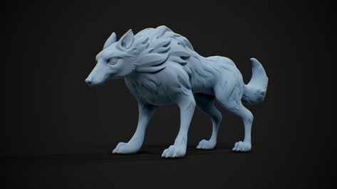 ArtStation - Stylized Animal Sculpts, Gavin Finley Wolf Stylized, Stylized Dog, Vfx Artist, Stylized 3d, Creature 3d, Technical Artist, Zbrush Character, 3d Sculpting, Wolf Character